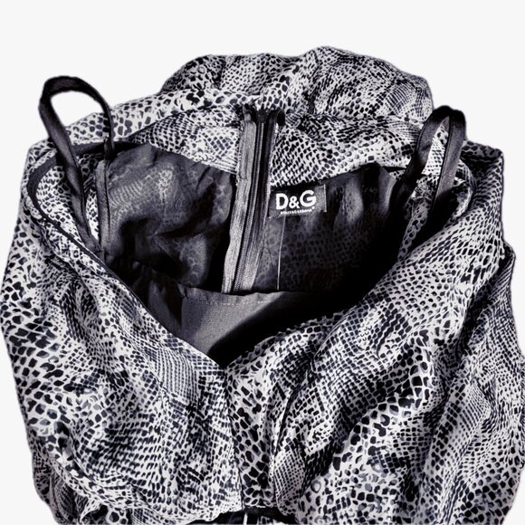 D&G by Dolce & Gabbana Flowy Python Print Chiffon Dress V-Neck Sleeveless Sz XS - Picture 5 of 12